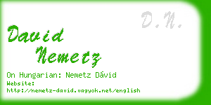 david nemetz business card